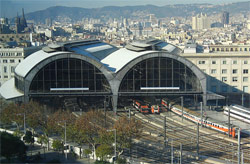 Obras de renovacin de va en el tnel de acceso a la estacin de Frana de Barcelona 