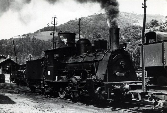 La Varela de Montes con un tren de Hunosa en el lavadero de El Batn (Mieres). Foto: J.J. Wisseman.