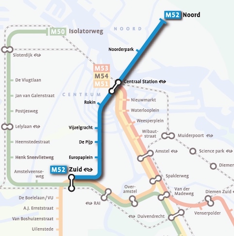 El metro de msterdam inaugura la lnea Norte-Sur