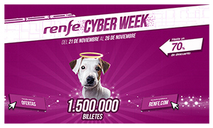 Renfe celebra la Cyber Week, con 1,5 millones de billetes en oferta
