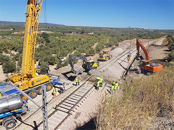 Avances en la ejecucin de las obras de reparacin del tramo Espeluy-Villafranca de Crdoba