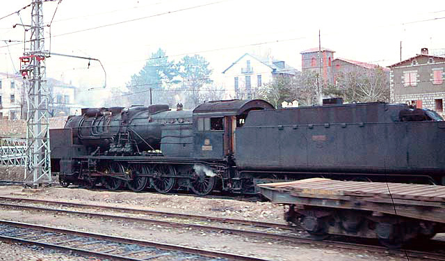 La locomotora 240-2591 en la estacin de Navalperal en los ltimos aos del vapor. Navalperal de Pinares (vila)